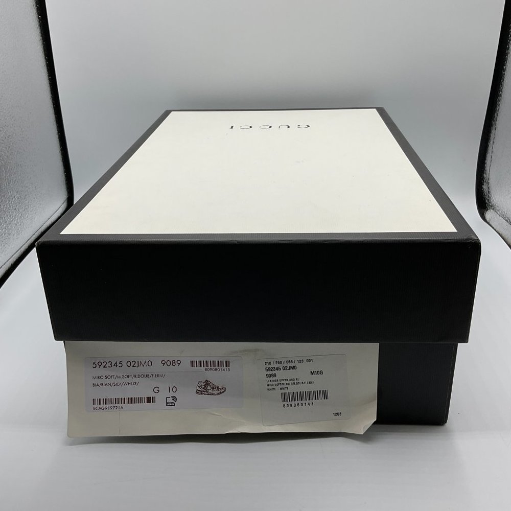 Gucci Ultrapace Leather & Mesh Sneakers White Blue Mens Size UK 10 US 10.5 - Picture 12 of 13